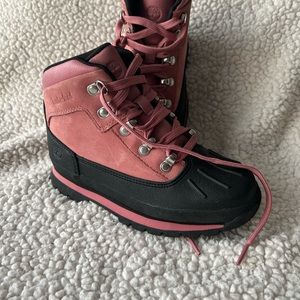 Timberland waterproof boots pink, girls size 1